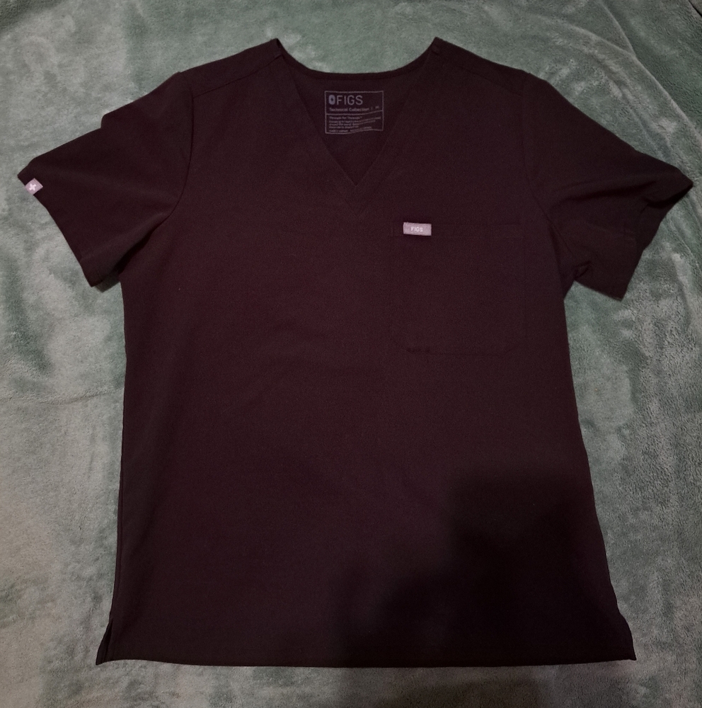 Figs Brown Womens Medium Short Sleeve Scrub Top (Color Code #2214)